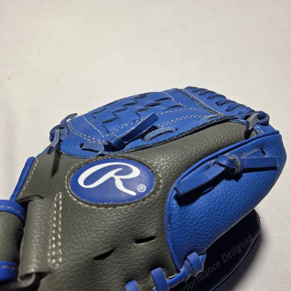 Rawlings S10GRY 10" Youth Baseball Glove Blue Grey Basket Web Right Hand Throw - Picture 2 of 8